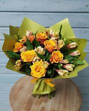 Букет цветов из:  Альстромерии и Розы в Ямской