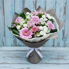 Букет цветов из:  Герберы, Альстромерии и Хризантемы в Ямской