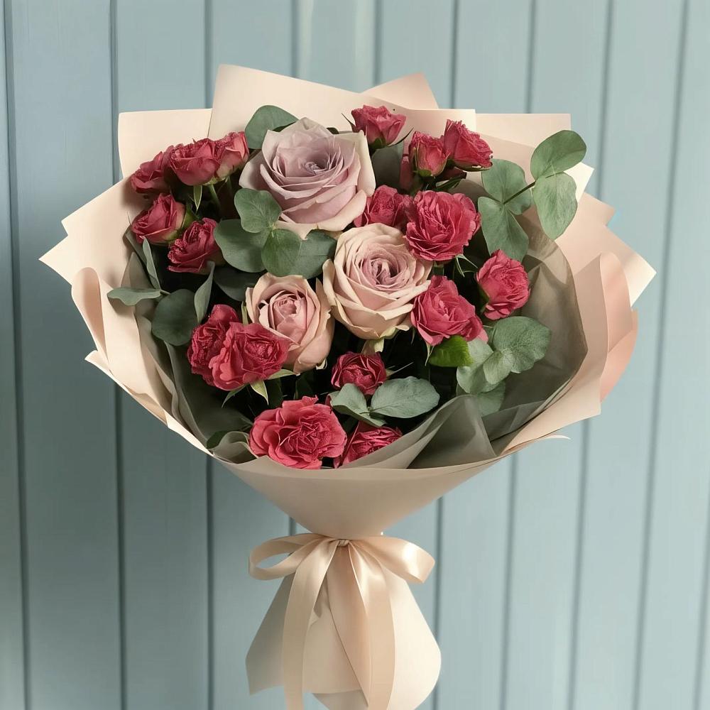 Букет цветов из: Гвоздики и Розы в Ямской