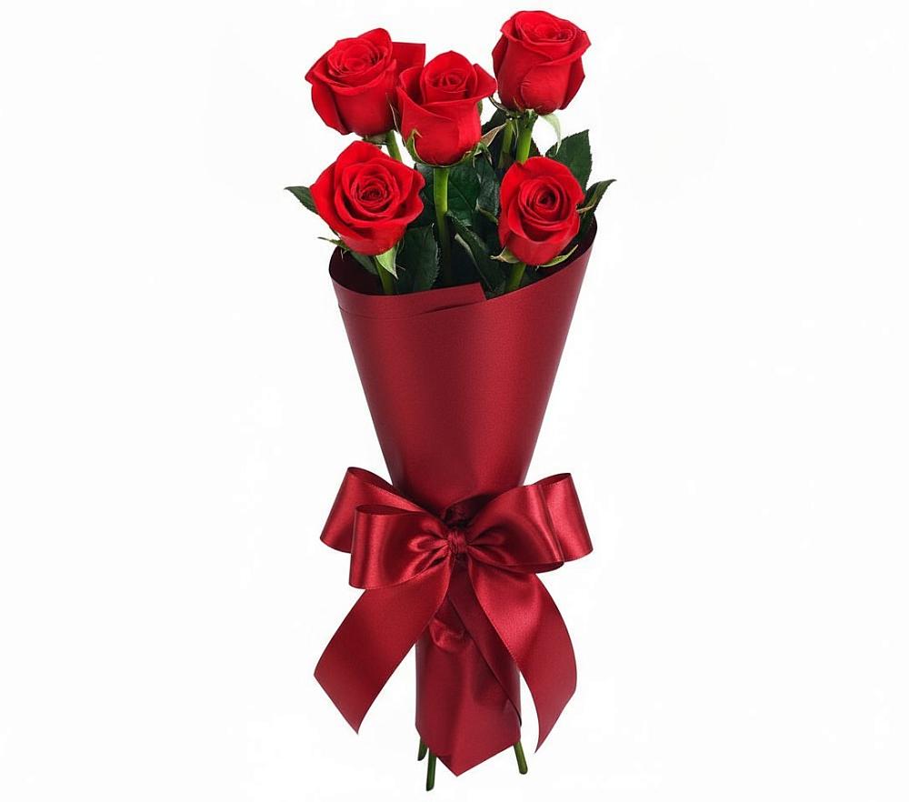 Букет 5 Красных роз Эдлесс Лав в Ямской