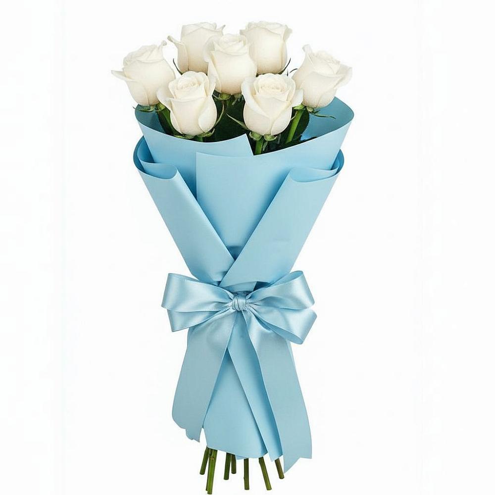 Букет 7 белых роз Проуд в Ямской