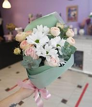 Букет цветов из:  Хризантемы и Розы #REPLACE_PRED# Ямской