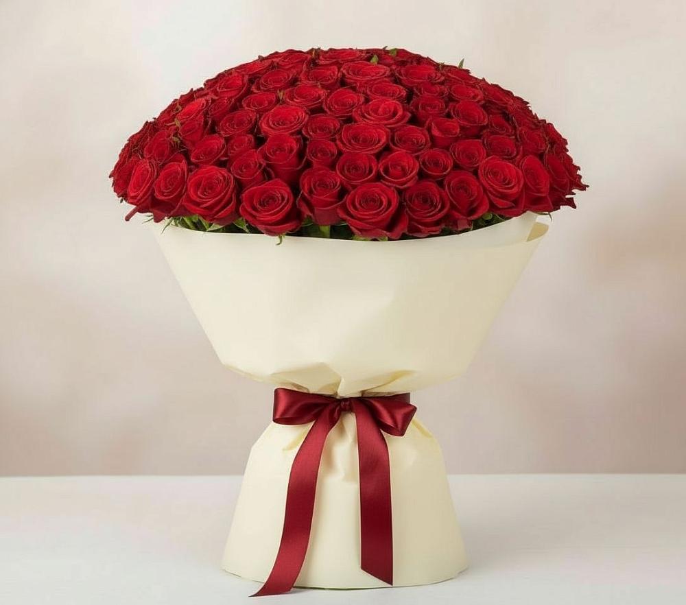 Букет 101 Красная роза Милано в Ямской