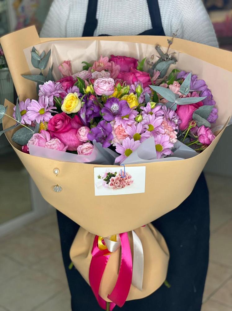 Букет цветов из: Хризантемы, Гвоздики и Альстромерии в Ямской