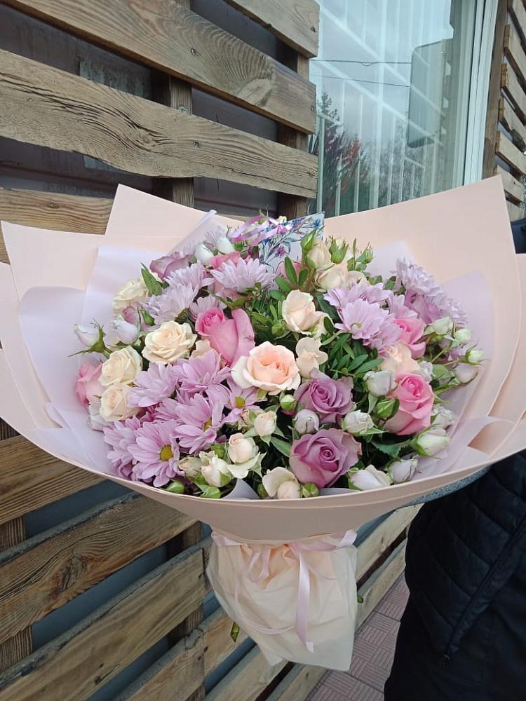 Букет цветов из: Розы и Хризантемы в Ямской