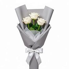 Букет 3 белые розы в Ямской