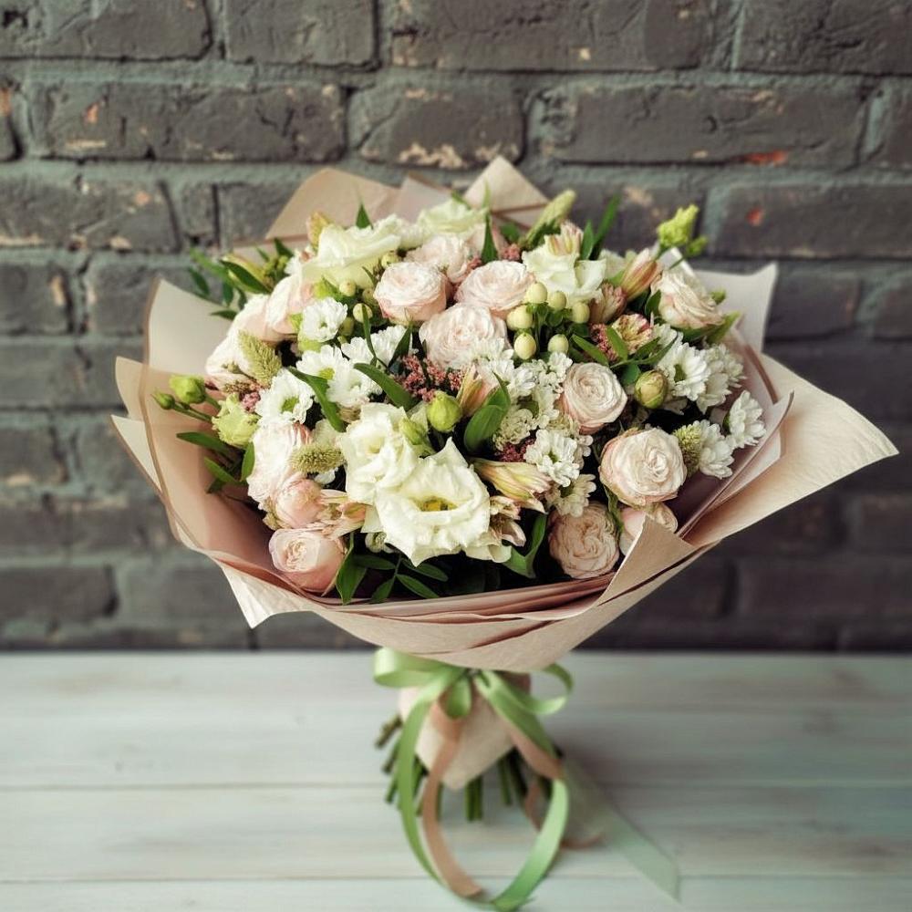 Букет цветов из: Альстромерии, Розы и Хризантемы в Ямской