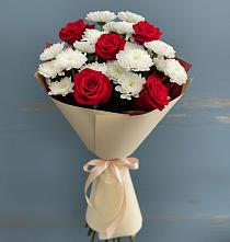 Букет цветов из:  Розы и Хризантемы в Ямской
