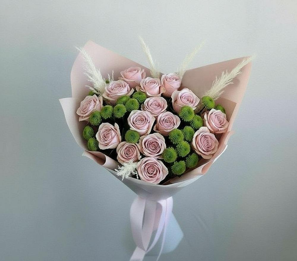 Букет цветов из: Розы и Хризантемы в Ямской