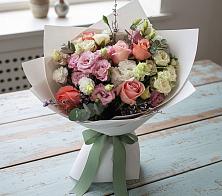 Букет цветов из:  Розы, Лизиантусы и Гвоздики #REPLACE_PRED# Ямской