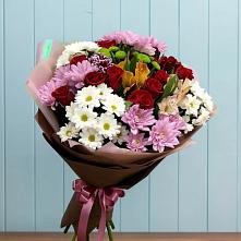 Букет цветов из:  Розы, Хризантемы и Альстромерии в Ямской