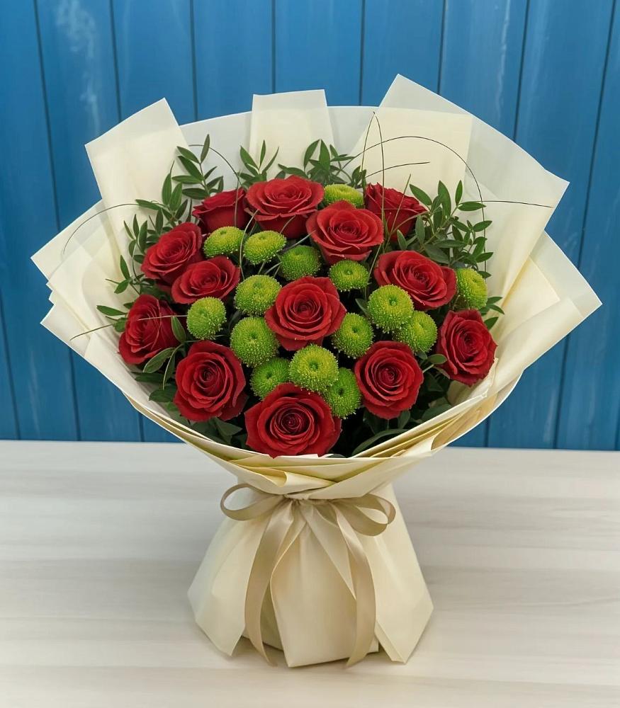 Букет цветов из: Розы и Хризантемы в Ямской