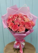 Букет 15 Розовых роз Равель в Ямской